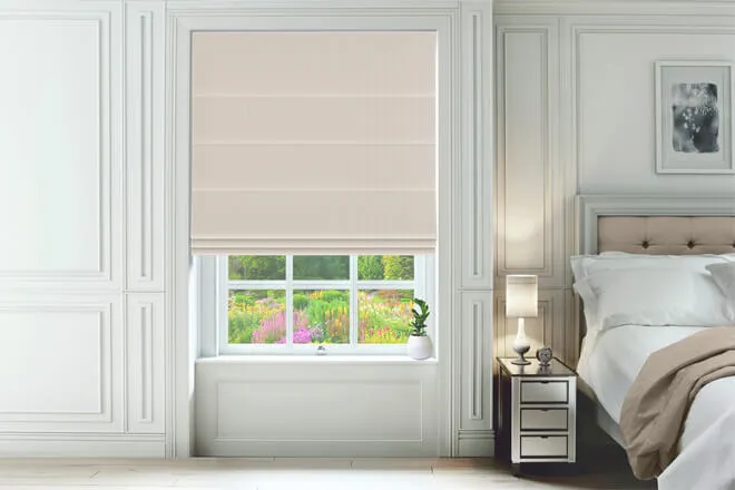 Riperton Champagne - Patterned Roman Blind