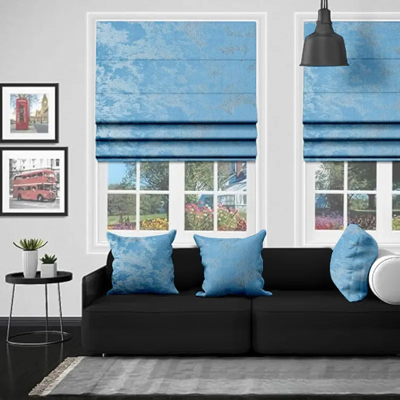 Eb Izmir Mid Blue Roman Blind