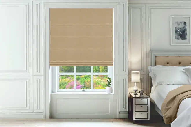 Lennox Caramel - Faux Silk Twist Fit No Drill Roman Blind