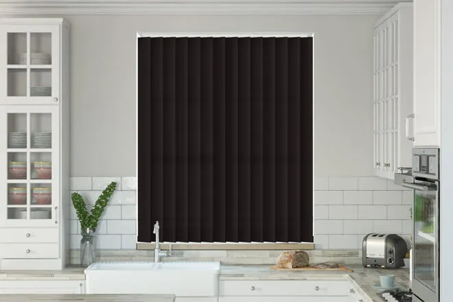 Alpha Black - Fire Retardant & Moisture Resistant Vertical Blind