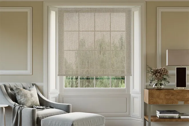 Morrison Light Brown - Woven Sheer Voile Roller Blind