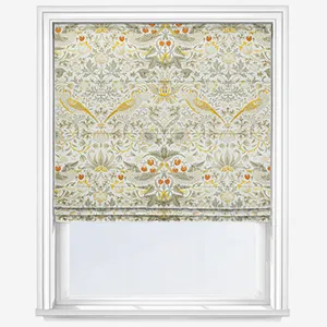 William Morris At Home Strawberry Thief Ochre Roman Blind