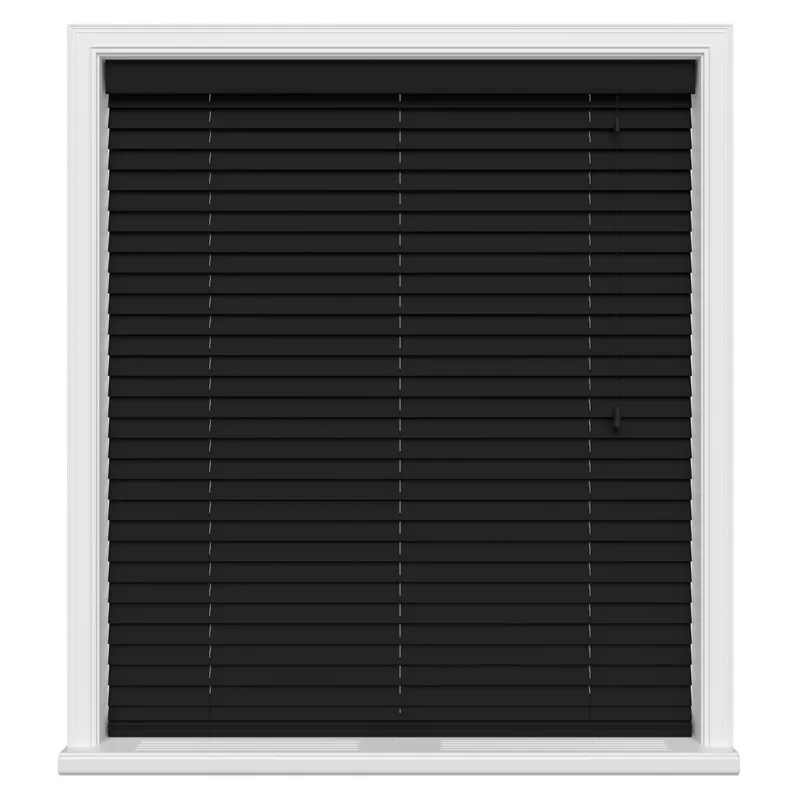 Midnight Black Real Wood Motorised Uk - Wooden Blinds