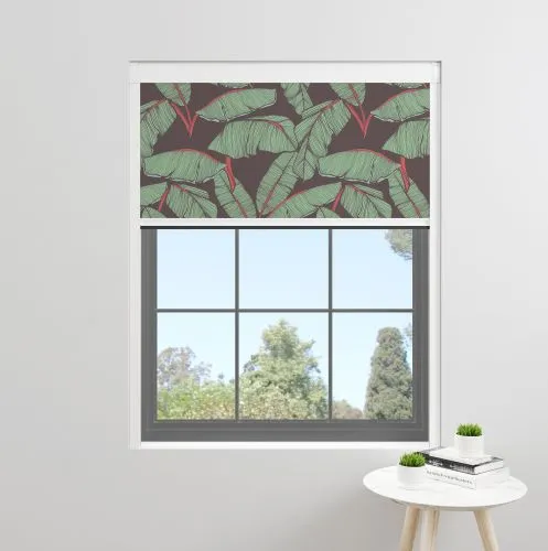Tropical Leaf Charcoal Blocout Blind