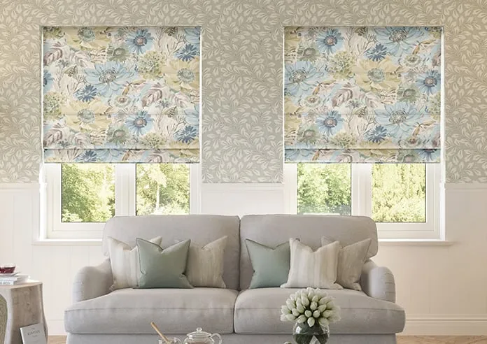Spring Garden Seafoam - Roman Blind