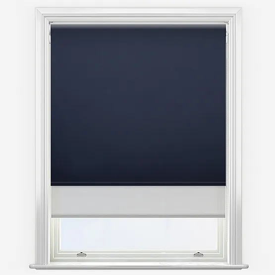 Double Roller Spectrum Blackout Navy & Grey Double Roller Blind