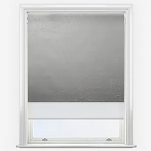 Lahore Grey & Sunvue White Double Roller Blind