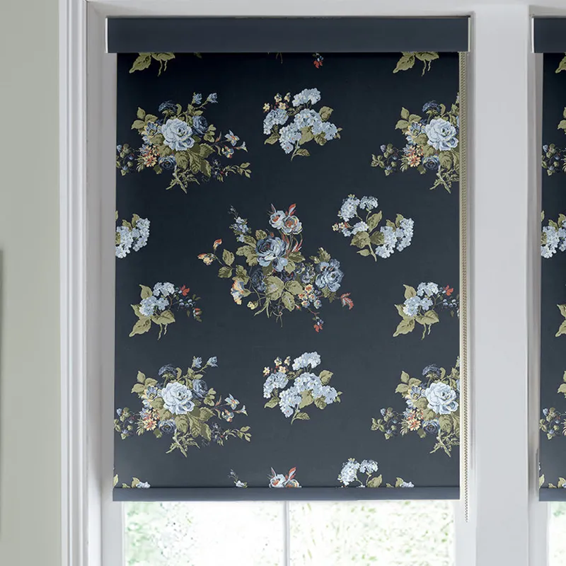 Laura Ashley Rosemore Translucent Made To Measure Roller Blind Midnight