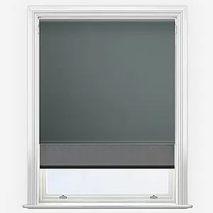 Optima Blackout Anthracite Grey & Sunvue Jet Black Double Roller Blind