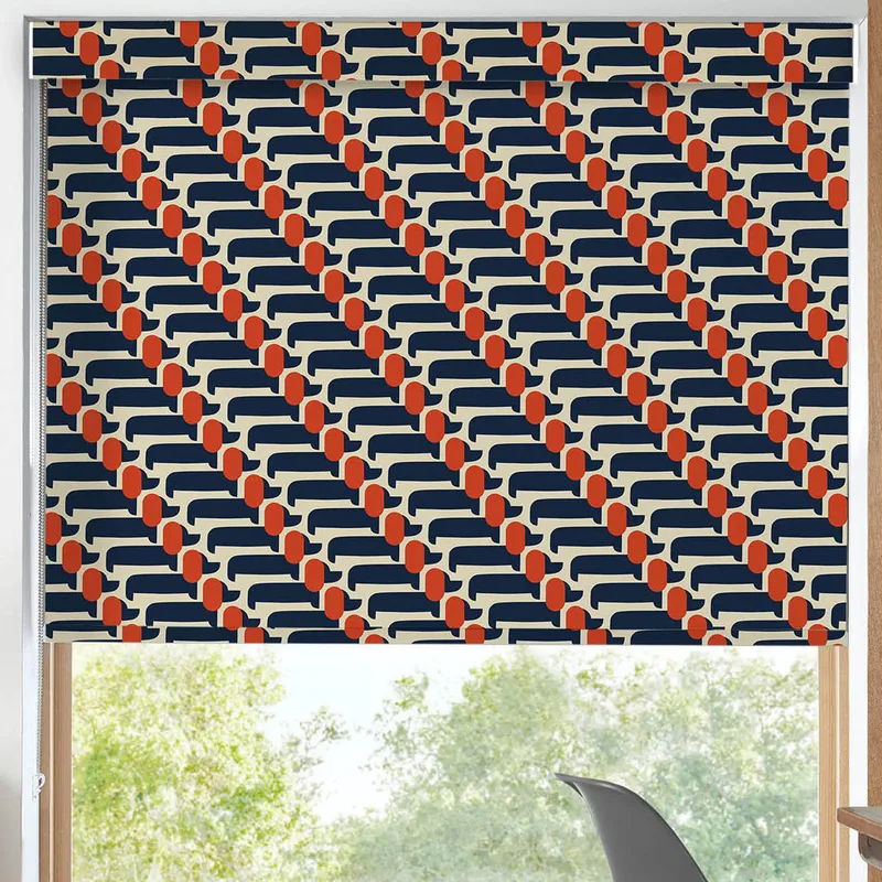 Orla Kiely Dog Show Translucent Made To Measure Roller Blind Whale
