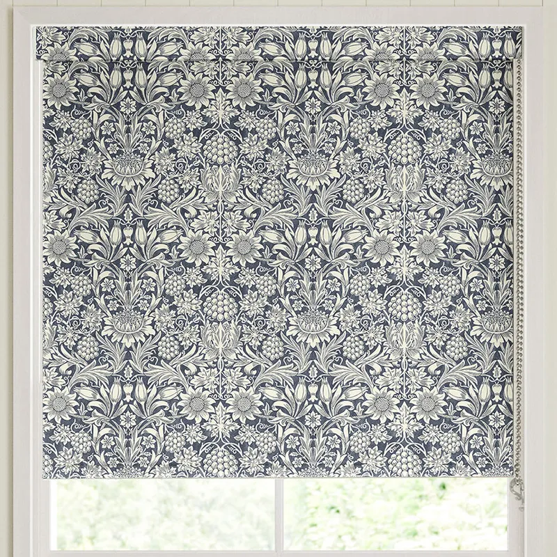 William Morris Sunflower Translucent Made To Measure Roller Blind Indigo