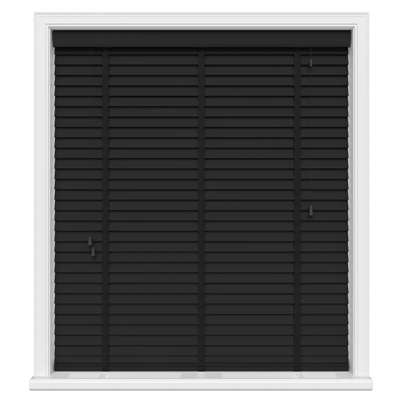 Midnight Black Luxury Real Wood Uk - Wooden Blinds