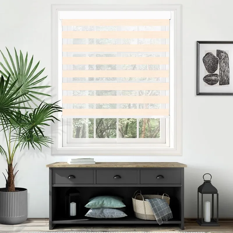 Rose Omega Semi Blackout Cream Electrical Day And Night Blind