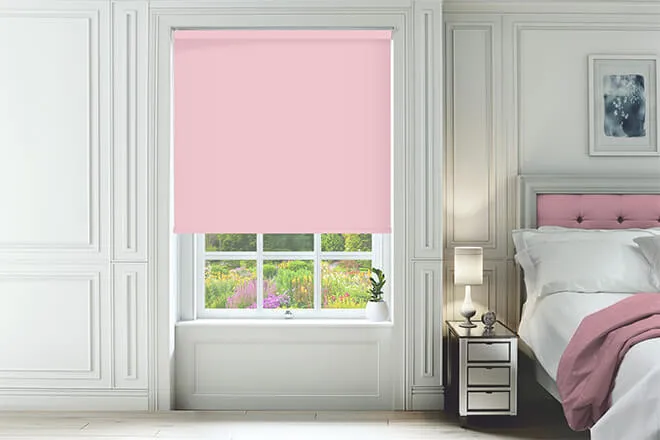 Dakota Baby Pink - Moisture Resistant Blackout Roller Blind