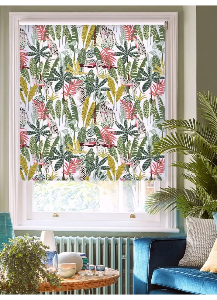 Junglist Lime Floral Roller Blind