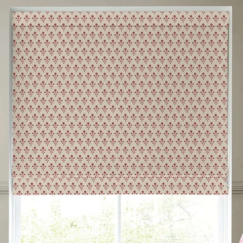 Emily Bond Hawthorn Made To Measure Roman Blind Swiss Red
