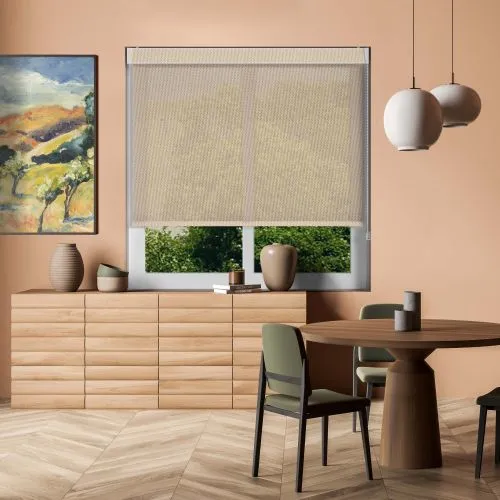 Cream Sun Screen Pelmet Roller Blind