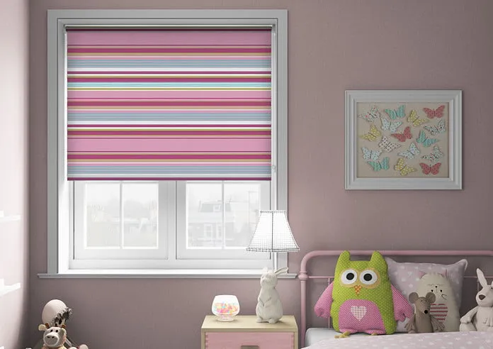 Stripy (Blackout) Pink - Roller Blind