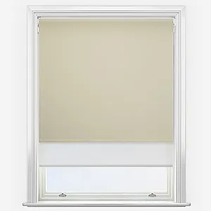 Optima Blackout Warm Stone & White Double Roller Blind