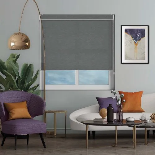 Weave Charcoal Pelmet Roller Blind