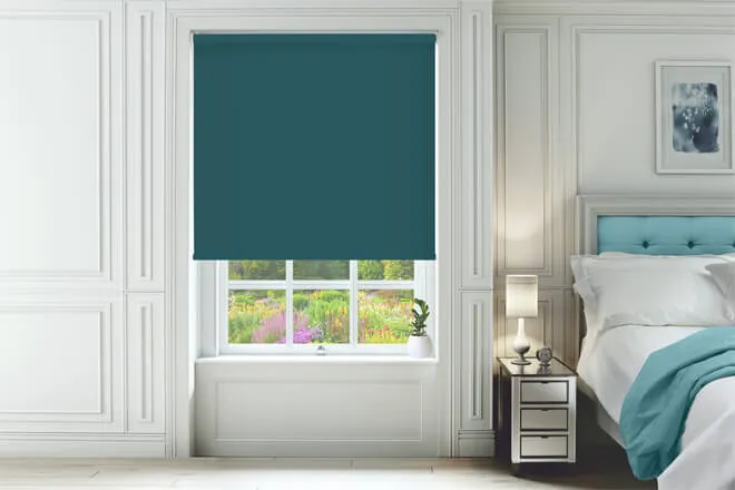 Alpha Blackout Teal - Fire Retardant Moisture Resistant Blackout Roller Blind