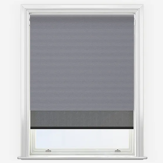 Double Roller Sunvue Seal & Jet Black Double Roller Blind