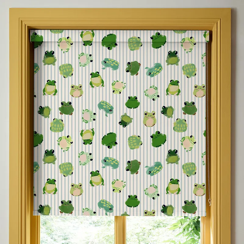 Wee Blue Bell Little Frogs Blackout Made To Measure Roller Blind Pond