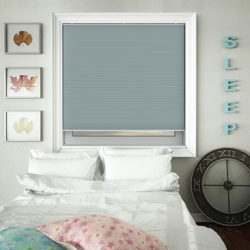 Free Hanging Dovestone Blackout Lagoon Honeycomb Pleated Blind