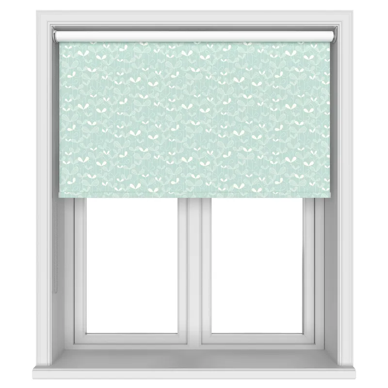 Missprint Blackout Saplings Pale Aqua Blinds Uk