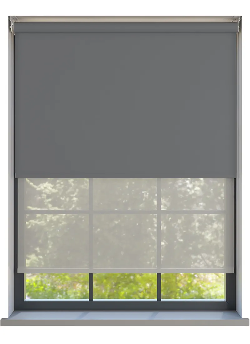 Amor Shark Grey With Haze Soft Grey Double Roller Blind