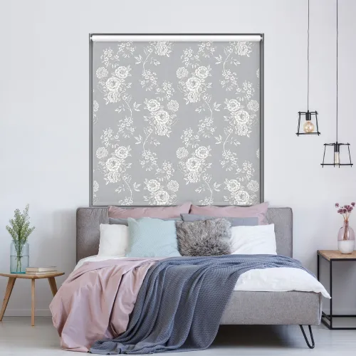 Camelia Grey Cordless Blackout Roller Blind