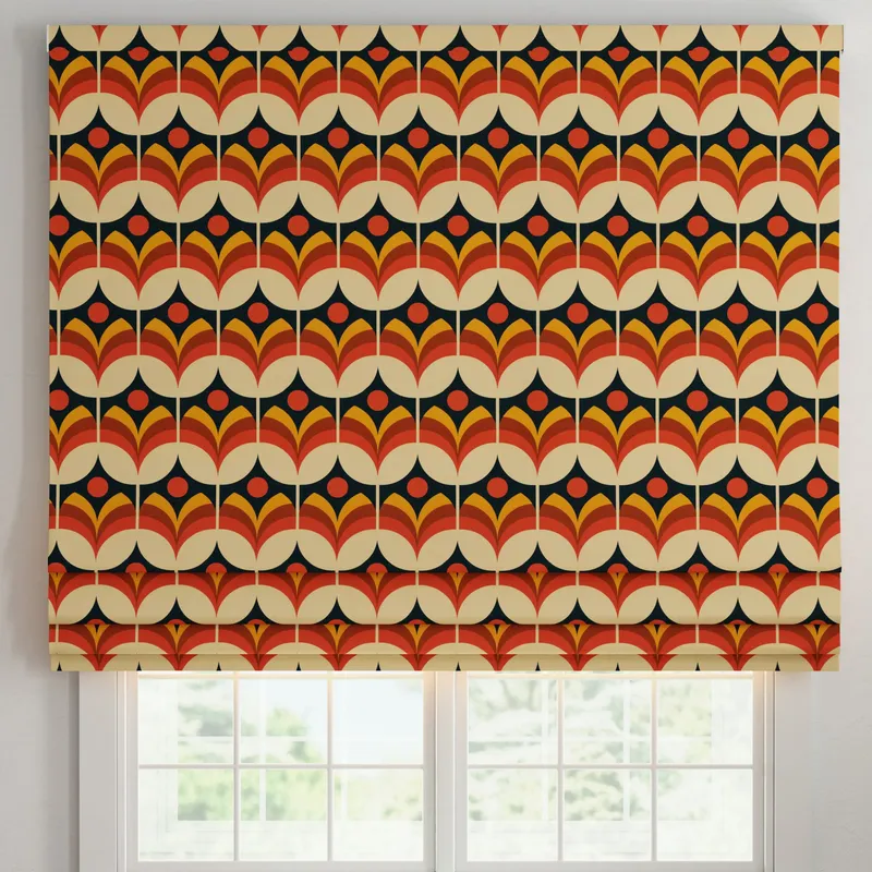 Ante Decor Santa Cruz Printed Made To Measure Roman Blind Burnt Umber