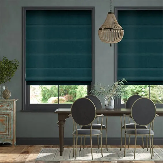 Velvet Mediterranean Teal Roman Blind