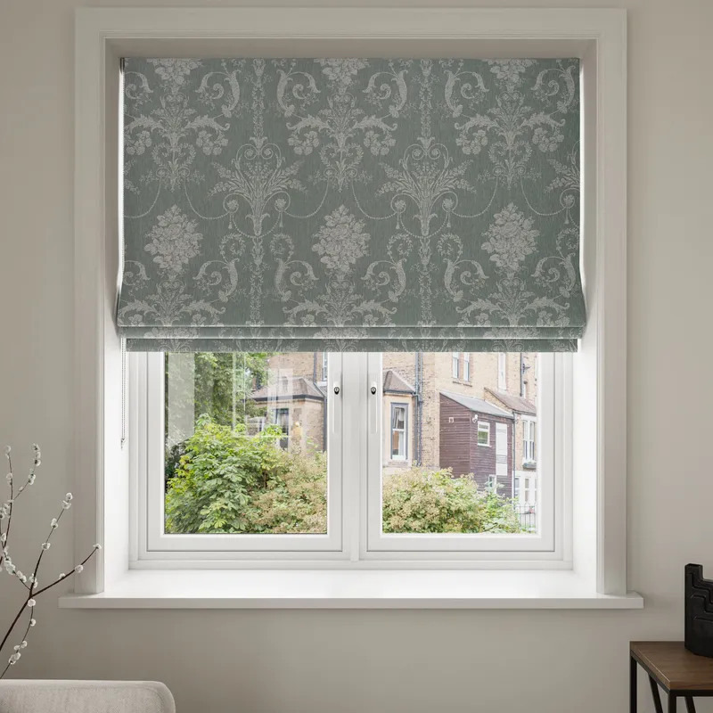 Laura Ashley Josette Woven Grey Green Blinds Uk