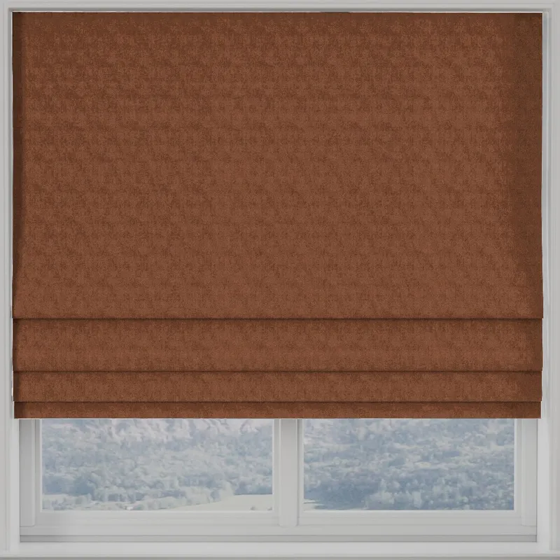 Turin Velvet Made To Measure Roman Blind Rust