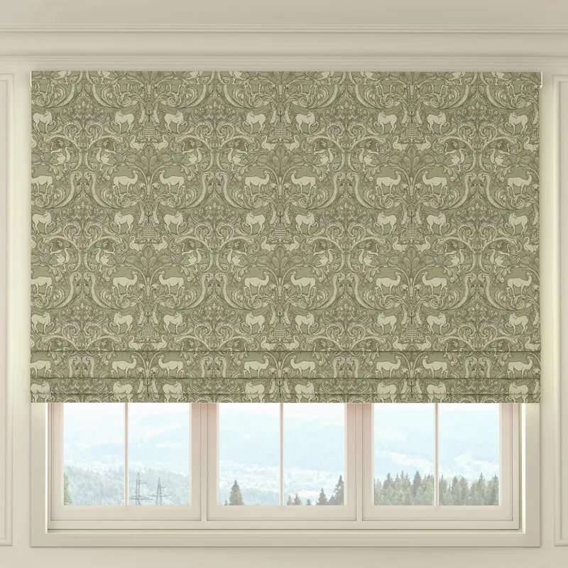 House Llewelyn-bowen Menagerie Artois Printed Made To Measure Roman Blind Sage