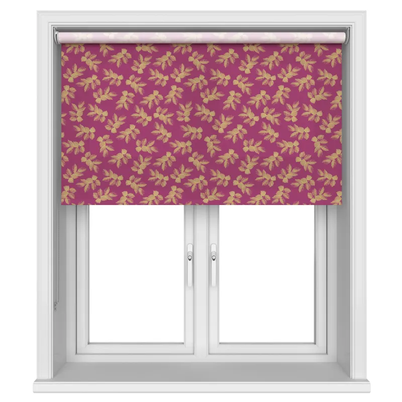 Sara Miller Etched Leaves Fuchsia Blinds Uk