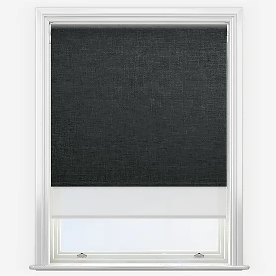 Double Roller Voga Blackout Slate Grey & White Double Roller Blind