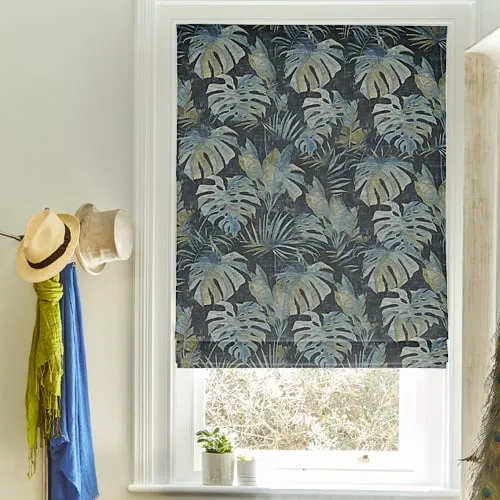 Torazza Dark Teal Deluxe Roman Blinds