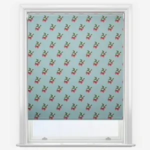 Sophie Allport Strawberries Pale Blue Roller Blind