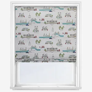 Sophie Allport London Scene White & Blue Roman Blind