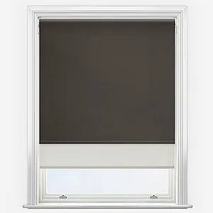 Optima Blackout Brown & Sunvue Cream Double Roller Blind