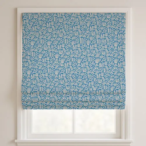 Ocean Azure Deluxe Roman Blinds