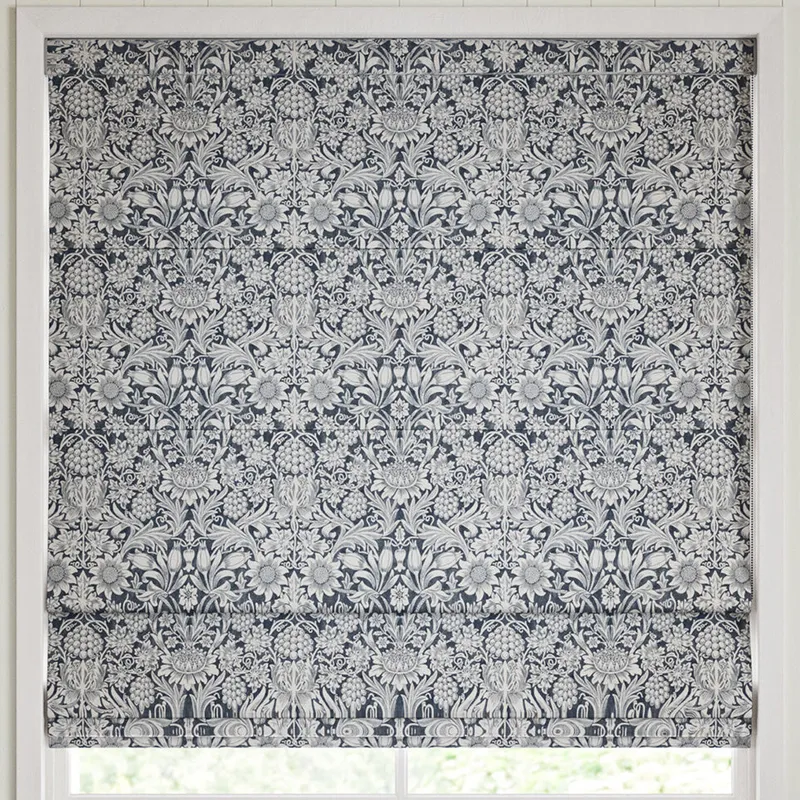 William Morris Sunflower Made To Measure Roman Blind Indigo