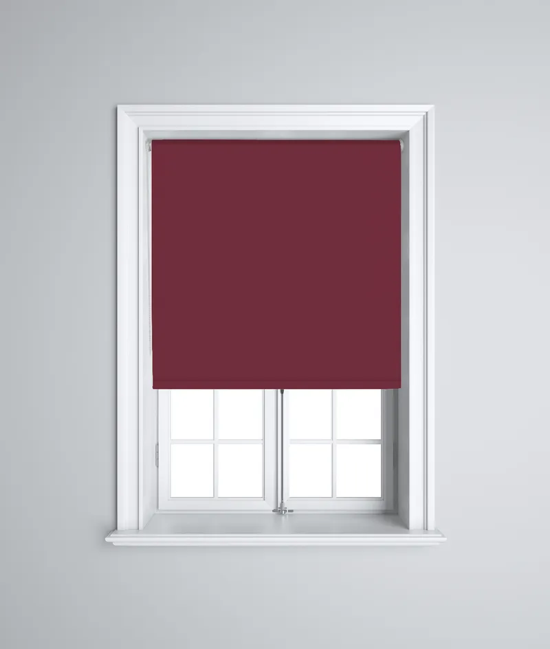 Opaque Burgunday 1 83m 230v Radio Operated Electric Roller Blinds