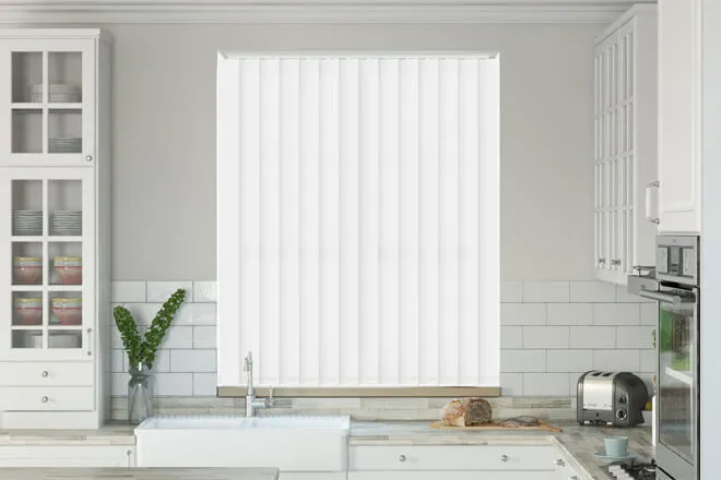 Alpha Bright White - Fire Retardant & Moisture Resistant Vertical Blind