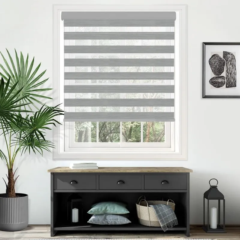 Rose Semi Blackout Grey Day And Night Blind