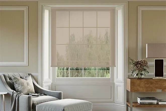 Atlas Brown - Moisture Resistant & Fire Retardant Sheer Voile Roller Blind