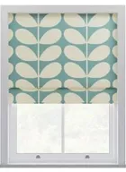 Orla Kiely Jumbo Solid Stem Duckegg Roman Blinds