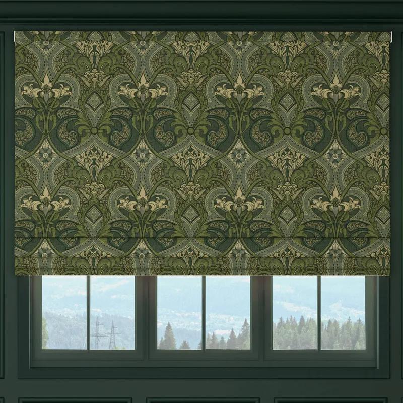 House Llewelyn-bowen Gwendoline Printed Damask Made To Measure Roman Blind Virelle